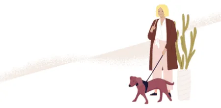 A woman with a service animal