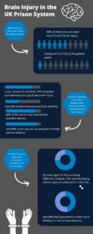 An infographic showing brain injury in the UK prison system