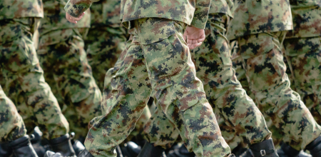 Soldiers marching