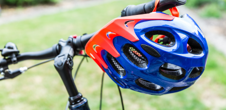 Bicycle with helmet