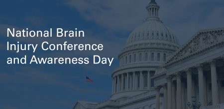 U.S. Capitol Building with text saying "national brain injury conference and awareness day"