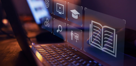 computer showing multiple options for online learning